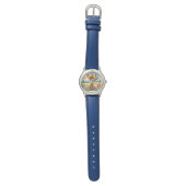 Girly Giraffe mit gepunkteter Schleife Armbanduhr (Flach)