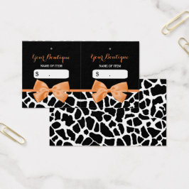 Girly Giraffe Print Orange Bow Boutique Hang Tags