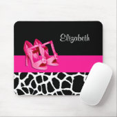 Girly Giraffen-Druck-niedliche rosa Schuhe mit Mousepad (Mit Mouse)