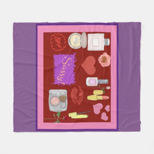 Girly Girl Fleece Blanket (Vorderseite (Horizontal))
