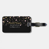 Girly Girl Glam Pink Glitzer Herz Gepäckanhänger (Rückseite horizontal)