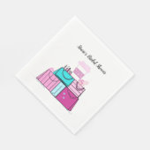 Girly Girl Pink Holiday Brautparty Serviette (Ecke)