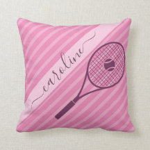 Girly Girl Pink Striped Tennis Racket & Ball Niedl