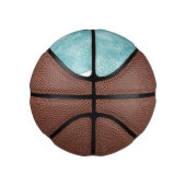 Girly Glam Aqua Leopard Print Mini Basketball (Rechts)