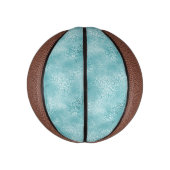 Girly Glam Aqua Leopard Print Mini Basketball (Vertikal)