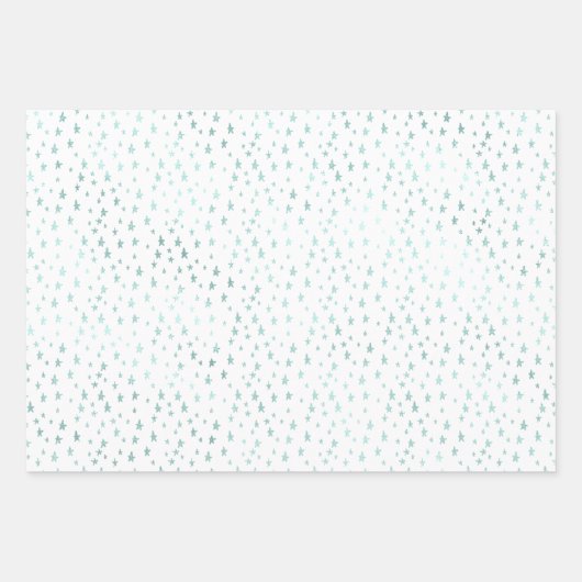 Girly Glam Aqua Mint Streifen Geschenkpapier Set (Vorderseite 3)