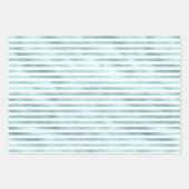 Girly Glam Aqua Mint Streifen Geschenkpapier Set (Vorderseite)