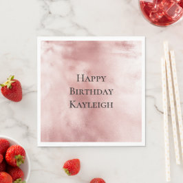 Girly Glam Blush Pink Geburtstag Serviette