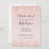 Girly Glam Blush Pink Glitzer Sparkle Einladung (Vorderseite)