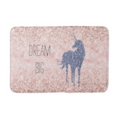 Girly Glam Blush Pink Lila Einhorn Glitzer Badematte (Vorderseite)