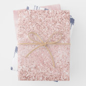 Girly Glam Blush Pink Lila Einhorn Glitzer Geschenkpapier Set (Beispiel)