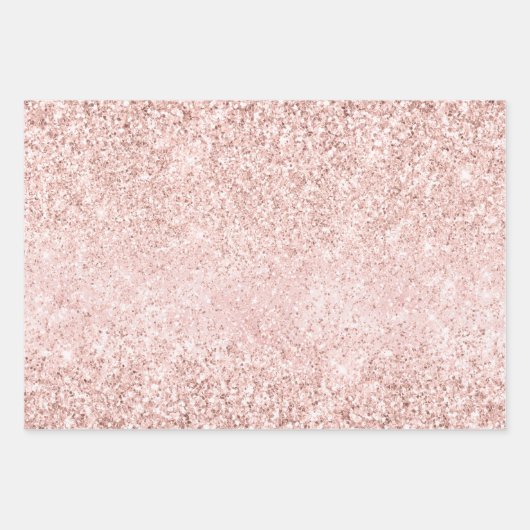 Girly Glam Blush Pink Lila Einhorn Glitzer Geschenkpapier Set (Vorderseite)