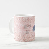Girly Glam Blush Pink Lila Einhorn Glitzer Kaffeetasse (Vorderseite Links)