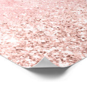 Girly Glam Blush Pink Lila Einhorn Glitzer Poster (Ecke)