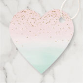 Girly Glam Blush Pink Mint Gold Sparkle Confetti Geschenkanhänger (Rückseite)