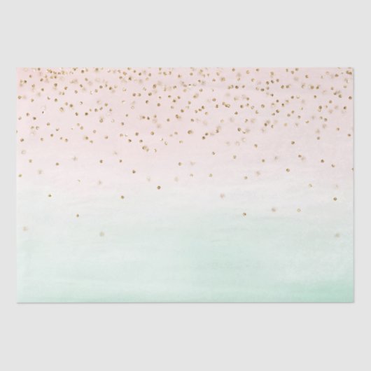 Girly Glam Blush Pink Mint Gold Sparkle Confetti Seidenpapier (Vorderseite)