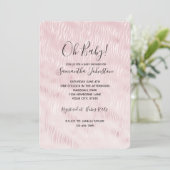 Girly Glam Blush Pink Zebra Print Einladung (Stehend Vorderseite)
