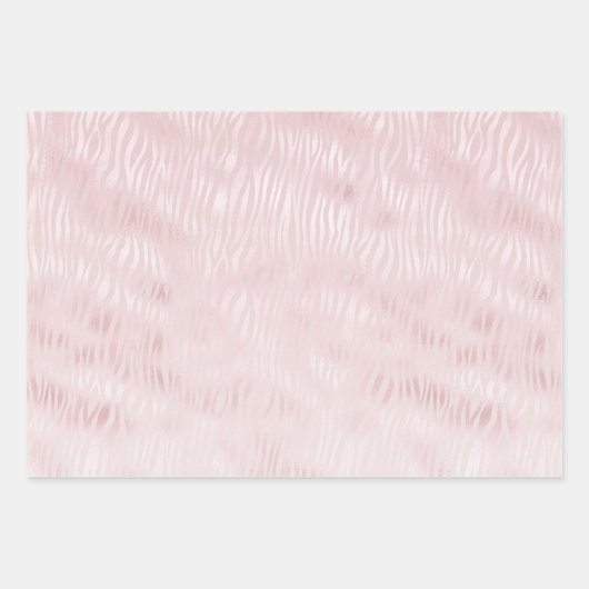 Girly Glam Blush Pink Zebra Print Geschenkpapier Set (Vorderseite 2)