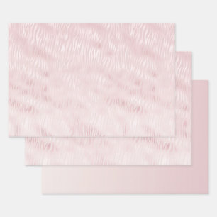 Girly Glam Blush Pink Zebra Print Geschenkpapier Set