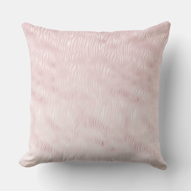 Girly Glam Blush Pink Zebra Print Kissen (Vorderseite)