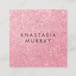 Girly & Glam Blush Rosa Rose Gold Glitzer Glitzern Quadratische Visitenkarte