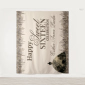 Girly Glam Brown Funkelnd Tropfen Sweet 16 Birthda Wandteppich (Vorderseite)