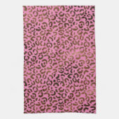 Girly Glam Brown Pink Leopard Print Geschirrtuch (Vertikal)