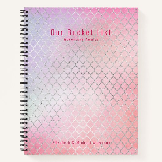 Girly Glam BUCKET LIST Pink Glitzer Custom Notizblock (Vorderseite)