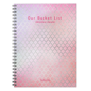 Girly Glam BUCKET LIST Pink Glitzer Custom Notizblock