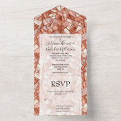 Girly Glam Chic Rose All In One Einladung (Innen Boden)