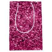 Girly Glam Fuchsia Pink Glitzer Mittlere Geschenktüte (Vorderseite)