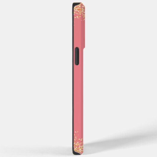 Girly Glam Glittery Pink & Gold Monogram Case-Mate iPhone Hülle (Rückseite / Rechts)