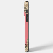 Girly Glam Glittery Pink & Golden Monogram Case-Mate iPhone Hülle (Rückseite / Links)