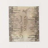 Girly Glam Glitzer Tropfens Spark Sweet 16 Geburts Wandteppich (Vorderseite)