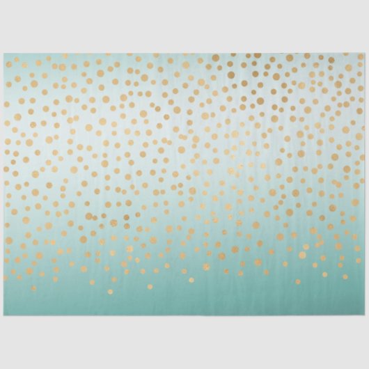 Girly Glam Gold Confetti Mint Ombre Babydusche Seidenpapier (Vorderseite)