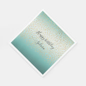 Girly Glam Gold Confetti Mint Ombre Serviette (Ecke)