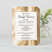 Girly Glam Gold Glitzer Einladung (Stehend Vorderseite)