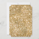 Girly Glam Gold Glitzer Einladung (Rückseite)