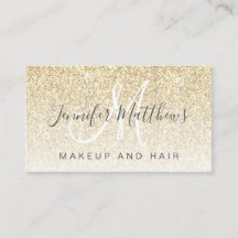 Girly Glam Gold Glitzer Makeup Artist Salon