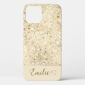 Girly Glam Gold Glitzer Monogram Name Script Case (Rückseite)