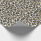 Girly Glam Gold Leopard Print Geschenkpapier (Ecke)