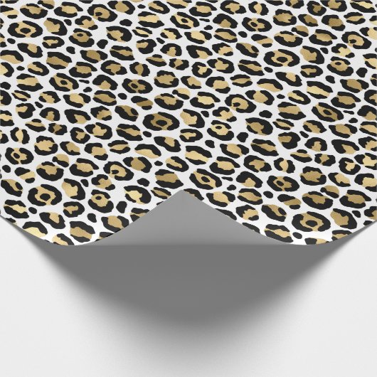 Girly Glam Gold Leopard Print Geschenkpapier (Ecke)