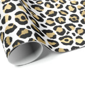 Girly Glam Gold Leopard Print Geschenkpapier (Rolleneckpunkt)