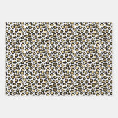 Girly Glam Gold Leopard Print Glitzer funkeln Geschenkpapier Set (Vorderseite 2)