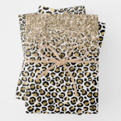 Girly Glam Gold Leopard Print Glitzer funkeln Geschenkpapier Set (Beispiel)