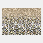 Girly Glam Gold Leopard Print Glitzer funkeln Geschenkpapier Set (Vorderseite)