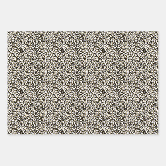 Girly Glam Gold Leopard Print Glitzer funkeln Geschenkpapier Set (Vorderseite 2)