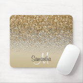 Girly Glam Gold Leopard Print Glitzer Monogram Mousepad (Mit Mouse)