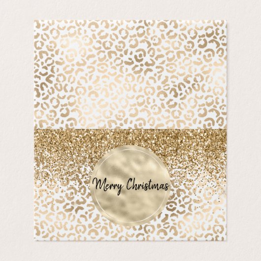 Girly Glam Gold Leopard Print Glitzer Sparkone (Außenseite Aufgefaltet)
