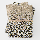 Girly Glam Gold Leopard Print Glitzer Sparkone  Geschenkpapier Set (Beispiel)